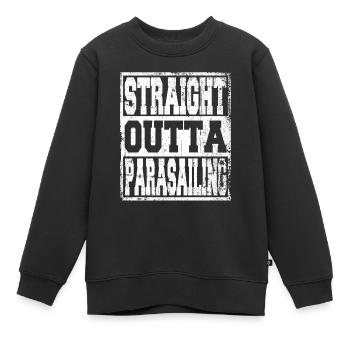 Parachute ascensionnel en disant drôle - Sweat Premium enfant bio - noir - Devant - AI Model Kid Female (0cm)