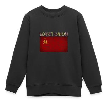 Union soviétique Drapeau Russie Moscou - Sweat Premium enfant bio - noir - Devant - AI Model Kid Female (0cm)