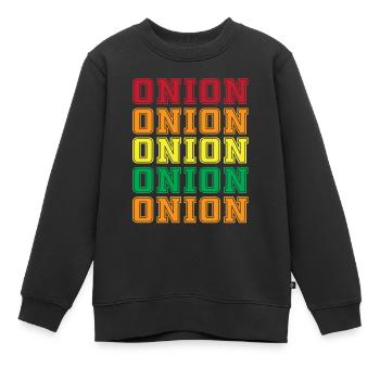 Onion - Kids Premium Organic Sweatshirt - black - Front - AI Model Kid Female (0cm)