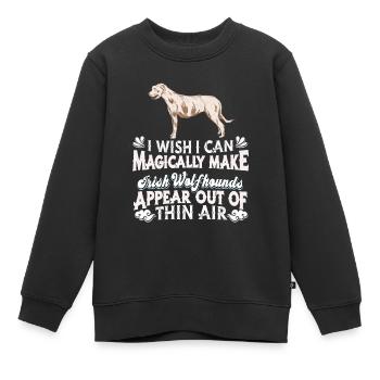 Chien-loup irlandais - Sweat Premium enfant bio - noir - Devant - AI Model Kid Female (0cm)