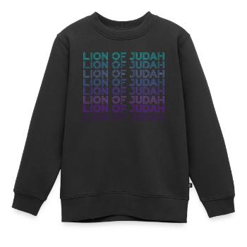 Löwe von Juda Jude Jüdisch Israel Hebräisch Retro - Kinder Premium Organic Sweatshirt - Schwarz - Vorne - AI Model Kid Female (0cm)