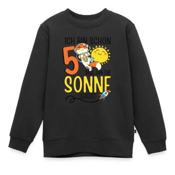 Süßer Fuchs Astronaut 5. Geburtstag Sonne Rakete - Kinder Premium Organic Sweatshirt - Schwarz - Vorne - AI Model Kid Female (0cm)
