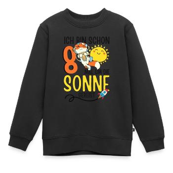 Süßer Fuchs Astronaut 8. Geburtstag Sonne Rakete - Kinder Premium Organic Sweatshirt - Schwarz - Vorne - AI Model Kid Female (0cm)