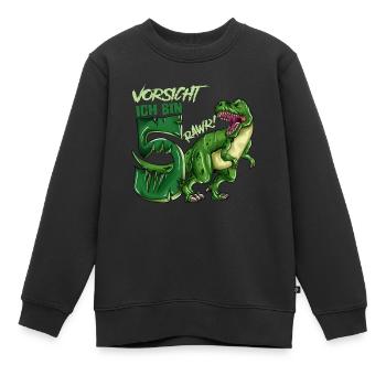 Kinder Dino ich bin 5 Geburtstagsoutfit Kids - Kinder Premium Organic Sweatshirt - Schwarz - Vorne - AI Model Kid Female (0cm)