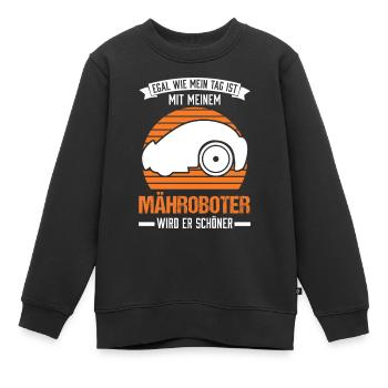 Mähroboter Rasenmähroboter - Kinder Premium Organic Sweatshirt - Schwarz - Vorne - AI Model Kid Female (0cm)