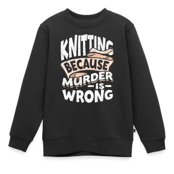 Häkeln Nähen Sticken - Kinder Premium Organic Sweatshirt - Schwarz - Vorne - AI Model Kid Female (0cm)