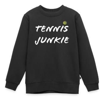 Tennis Junkie Entraîneur de joueurs de tennis - Sweat Premium enfant bio - noir - Devant - AI Model Kid Female (0cm)