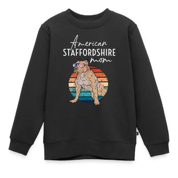 American Staffordshire Mom Vintage - Kinder Premium Organic Sweatshirt - Schwarz - Vorne - AI Model Kid Female (0cm)