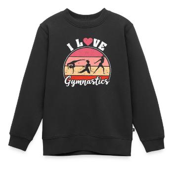 Ich liebe Gymnastik Mädchen lustig Tumbling - Kinder Premium Organic Sweatshirt - Schwarz - Vorne - AI Model Kid Female (0cm)