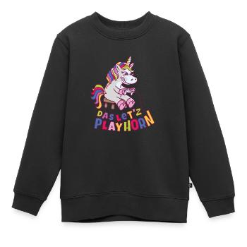 Jouons-en - Sweat Premium enfant bio - noir - Devant - AI Model Kid Female (0cm)