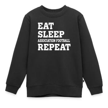 EAT SLEEP ASSOCIATION FOOTBALL RÉPÉTER DES SARCAS DRÔLES - Sweat Premium enfant bio - noir - Devant - AI Model Kid Female (0cm)