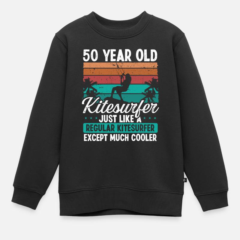 Kitesurfeur de 50 ans Kitesurfer 50e anniversaire - Sweat Premium enfant bio - noir