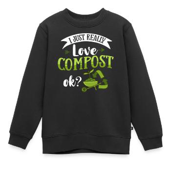 Kompostierung Kompost Wurm Abfall - Kinder Premium Organic Sweatshirt - Schwarz - Vorne - AI Model Kid Female (0cm)