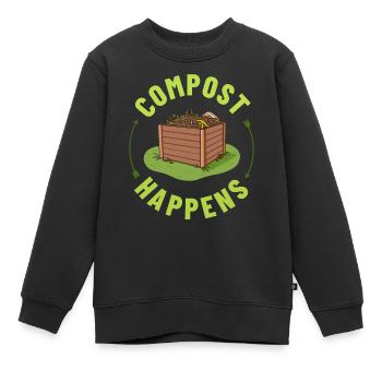 Kompostierung Kompost Wurm Abfall - Kinder Premium Organic Sweatshirt - Schwarz - Vorne - AI Model Kid Female (0cm)