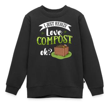 Kompostierung Kompost Wurm Abfall - Kinder Premium Organic Sweatshirt - Schwarz - Vorne - AI Model Kid Female (0cm)