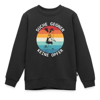 Suche Gegner Keine Opfer Lacrosse Lacrossespieler - Kinder Premium Organic Sweatshirt - Schwarz - Vorne - AI Model Kid Female (0cm)