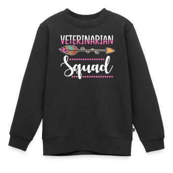 groupe vétérinaire - Sweat Premium enfant bio - noir - Devant - AI Model Kid Female (0cm)