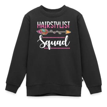 groupe de coiffeurs - Sweat Premium enfant bio - noir - Devant - AI Model Kid Female (0cm)