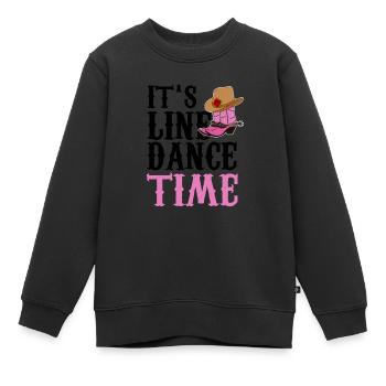 C’est line dance Time Line Dancing Country Music - Sweat Premium enfant bio - noir - Devant - AI Model Kid Female (0cm)