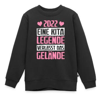 Eine Kita Legende Kita Abgänger 2022 - Kinder Premium Organic Sweatshirt - Schwarz - Vorne - AI Model Kid Female (0cm)