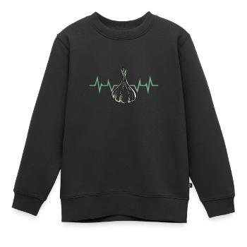 Knoblauch Pflanze - Kinder Premium Organic Sweatshirt - Schwarz - Vorne - AI Model Kid Female (0cm)