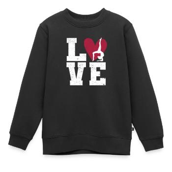 Liebe Gymnastik Lustige Turnerin Liebhaber - Kinder Premium Organic Sweatshirt - Schwarz - Vorne - AI Model Kid Female (0cm)