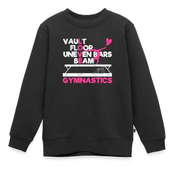 Lustige Turnerin Liebhaberin Gewölbe Boden - Kinder Premium Organic Sweatshirt - Schwarz - Vorne - AI Model Kid Female (0cm)