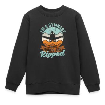 Fun gymnastics I'm a gymnast Even my - Kids Premium Organic Sweatshirt - black - Front - AI Model Kid Female (0cm)