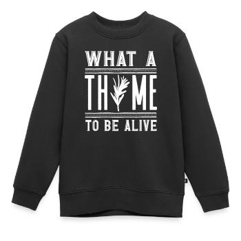 Horticulture Horticulteur Jardinage Quel Thym - Sweat Premium enfant bio - noir - Devant - AI Model Kid Female (0cm)