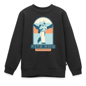 Fitz Roy Trek – Argentinien - Kinder Premium Organic Sweatshirt - Schwarz - Vorne - AI Model Kid Female (0cm)