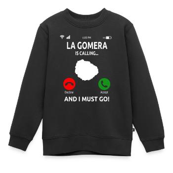 La Gomera Kanaren Kanarische Inseln Urlaub - Kinder Premium Organic Sweatshirt - Schwarz - Vorne - AI Model Kid Female (0cm)