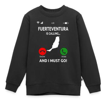 Fuerteventura Kanaren Kanarische Inseln Urlaub - Kinder Premium Organic Sweatshirt - Schwarz - Vorne - AI Model Kid Female (0cm)