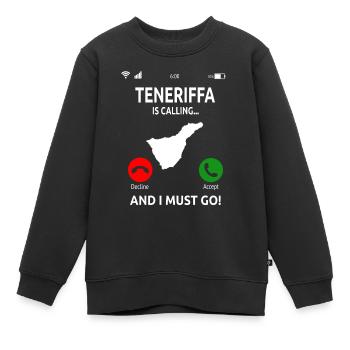 Teneriffa Kanaren Kanarische Inseln Urlaub - Kinder Premium Organic Sweatshirt - Schwarz - Vorne - AI Model Kid Female (0cm)