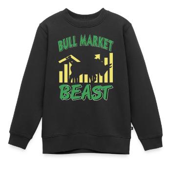 Bull Market Beast - Kids Premium Organic Sweatshirt - black - Front - AI Model Kid Female (0cm)