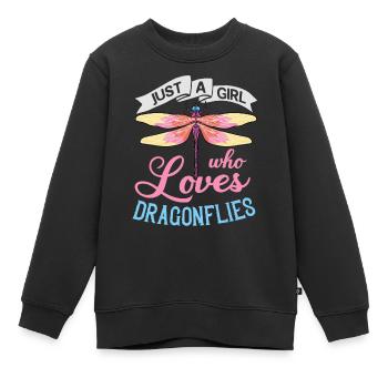 Dragonflies Flying Insect Quotes Entomologist - Kids Premium Organic Sweatshirt - black - Front - AI Model Kid Female (0cm)