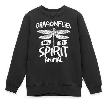 Dragonflies Flying Insect Quotes Entomologist - Kids Premium Organic Sweatshirt - black - Front - AI Model Kid Female (0cm)