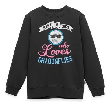 Dragonflies Flying Insect Quotes Entomologist - Kids Premium Organic Sweatshirt - black - Front - AI Model Kid Female (0cm)