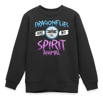 Dragonflies Flying Insect Quotes Entomologist - Kids Premium Organic Sweatshirt - black - Front - AI Model Kid Female (0cm)