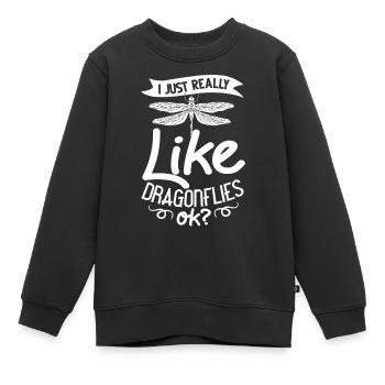 Dragonflies Flying Insect Quotes Entomologist - Kids Premium Organic Sweatshirt - black - Front - AI Model Kid Female (0cm)