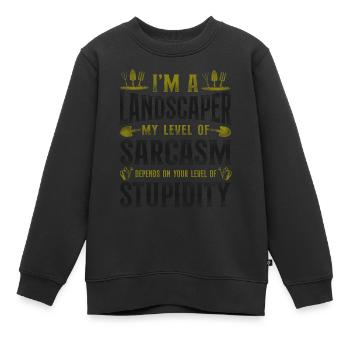 Paysagiste Aménagement Paysager - Sweat Premium enfant bio - noir - Devant - AI Model Kid Female (0cm)