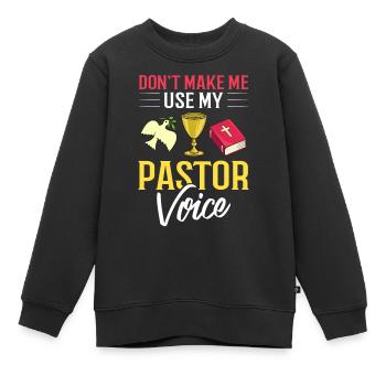 Pasteur Église Ministre Christ Spirituel Jésus - Sweat Premium enfant bio - noir - Devant - AI Model Kid Female (0cm)