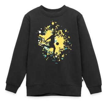 Soccer Passion Color Splash - Kinder Premium Organic Sweatshirt - Schwarz - Vorne - AI Model Kid Female (0cm)