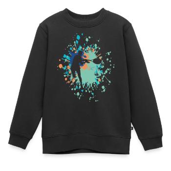 Tennis Return The Favor Color Splash - Kids Premium Organic Sweatshirt - black - Front - AI Model Kid Female (0cm)