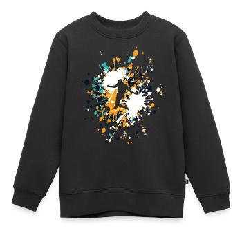 Soccer Striker Shoot Color Splash - Sweat Premium enfant bio - noir - Devant - AI Model Kid Female (0cm)