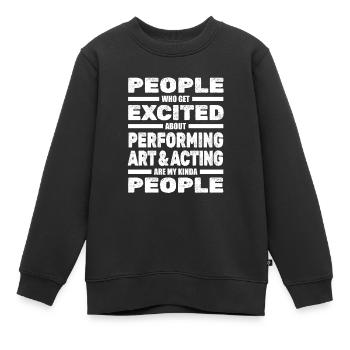 Théâtre - Sweat Premium enfant bio - noir - Devant - AI Model Kid Female (0cm)