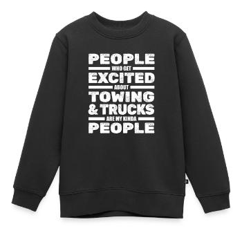 Dépanneuse Service de remorquage Dépanneuse - Sweat Premium enfant bio - noir - Devant - AI Model Kid Female (0cm)