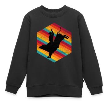 Wild West Western Rodeo Bull Riding Cowboy - Sweat Premium enfant bio - noir - Devant - AI Model Kid Female (0cm)