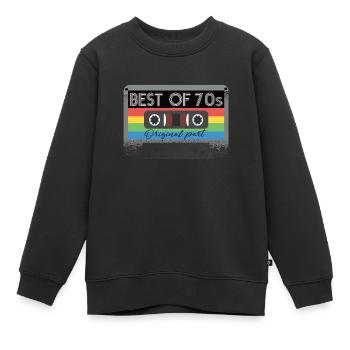 Le meilleur de la cassette des années 70 rétro des années 70 - Sweat Premium enfant bio - noir - Devant - AI Model Kid Female (0cm)