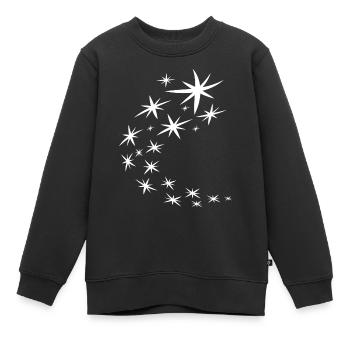 Weisses Sternenbogen Design - Kinder Premium Organic Sweatshirt - Schwarz - Vorne - AI Model Kid Female (0cm)