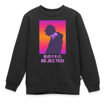 Sad Anime Boy Vaporwave Esthétique rejetée - Sweat Premium enfant bio - noir - Devant - AI Model Kid Female (0cm)